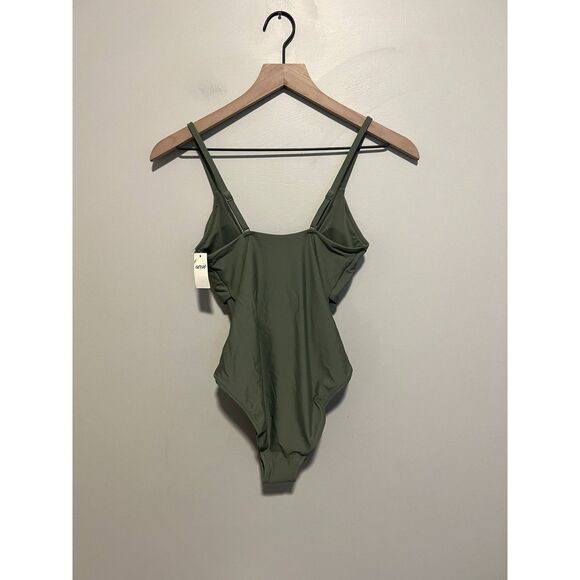 NWT Aerie Wrap Full Coverage One Piece Swimsuit Olive Size XS - Picture 8 of 9